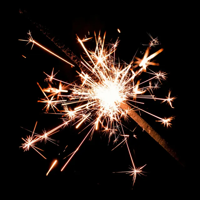Sparkler burning in the dark